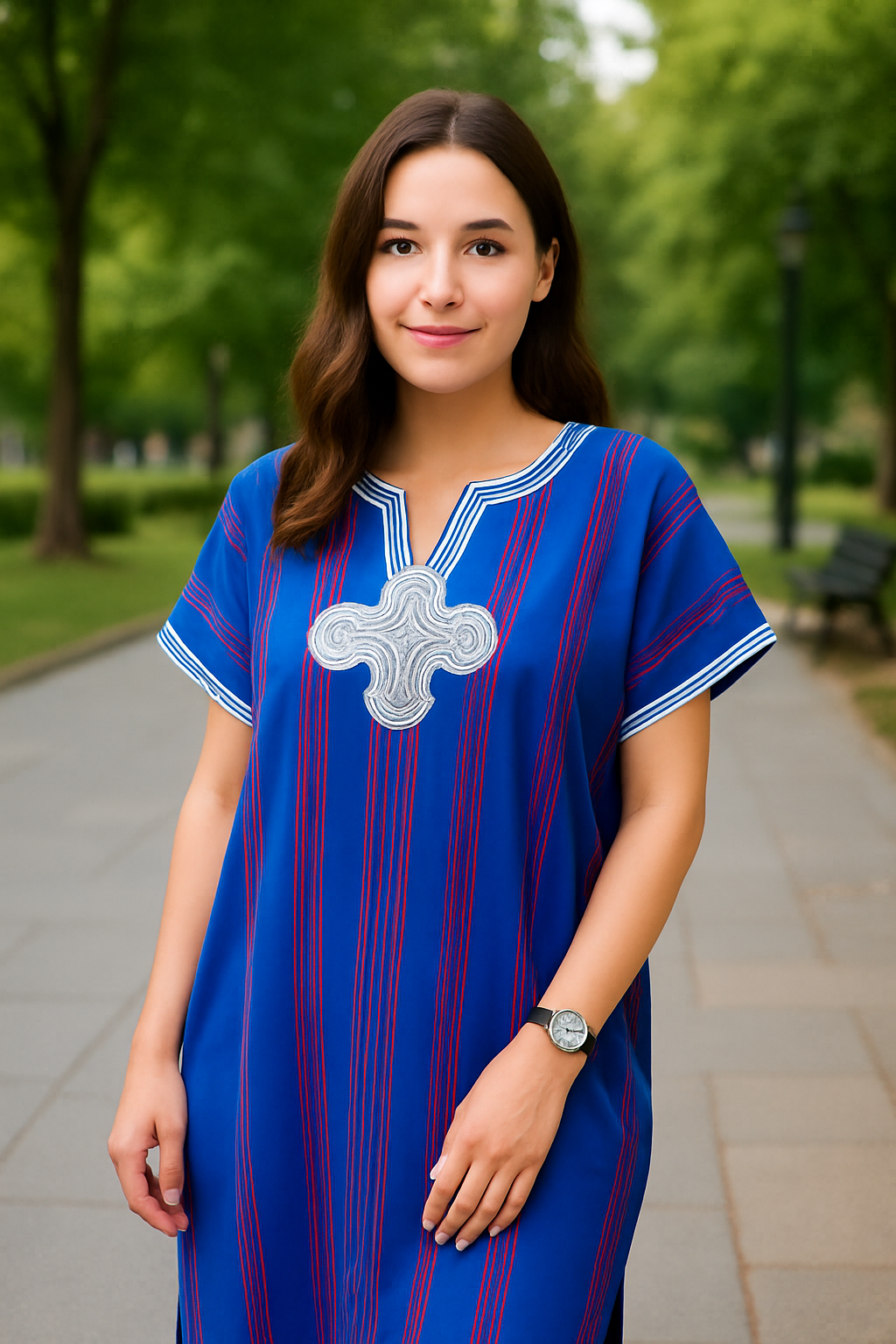 Stunning Blue Moroccan Kaftan - Bohemian Style Women's Oriental Dress
